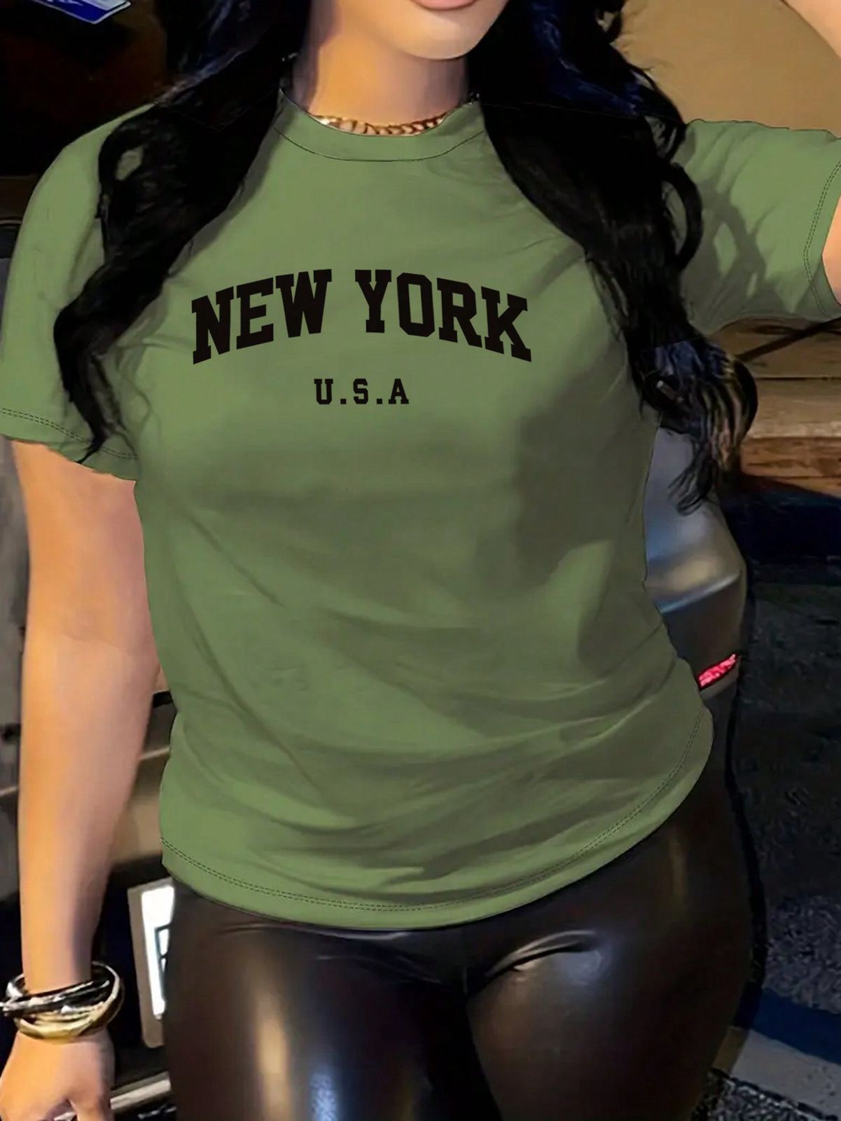 CAMISETA DAMA VERDE NEW YORK