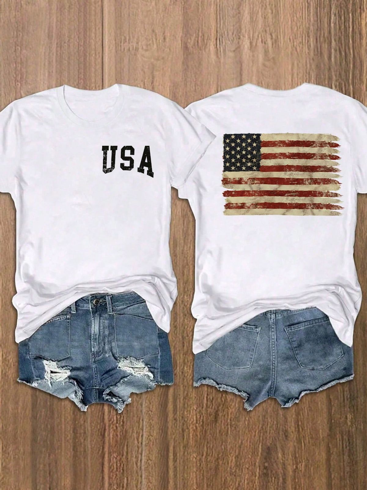 CAMISETA DAMA BLANCA USA