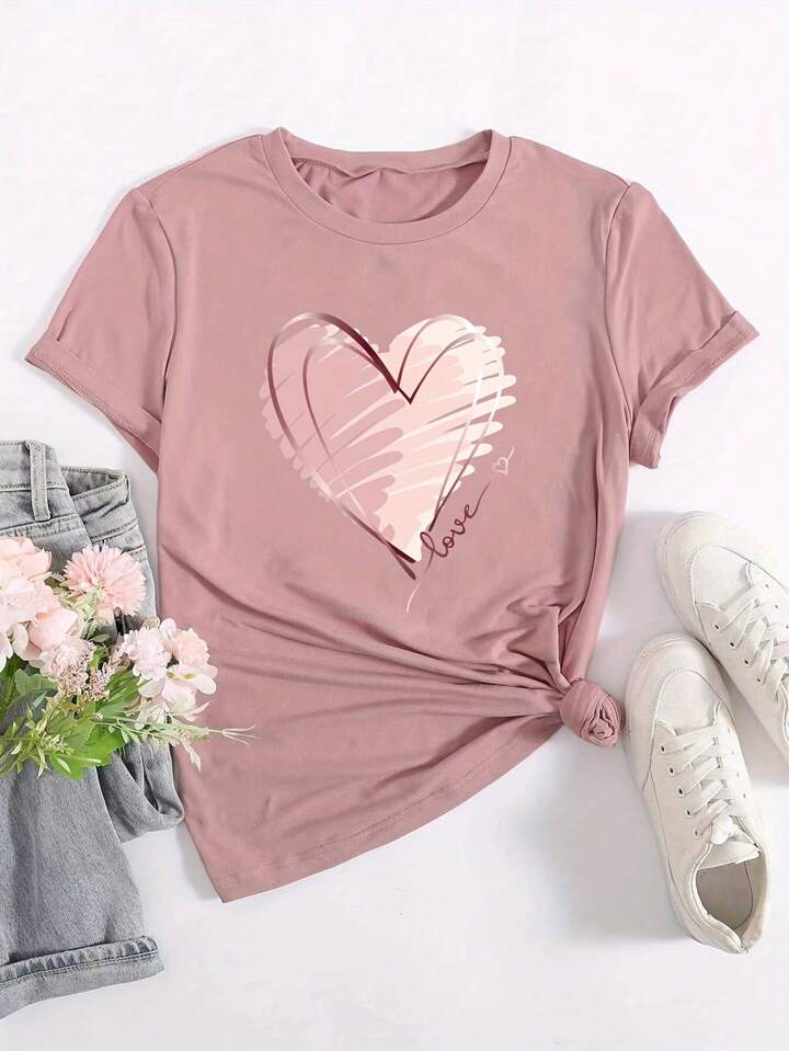 CAMISETA PALO ROSA CORAZONES LOVE