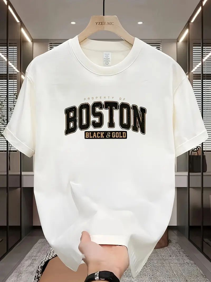 CAMISETA BLANCA HOMBRE BOSTONBLACK-GOLD