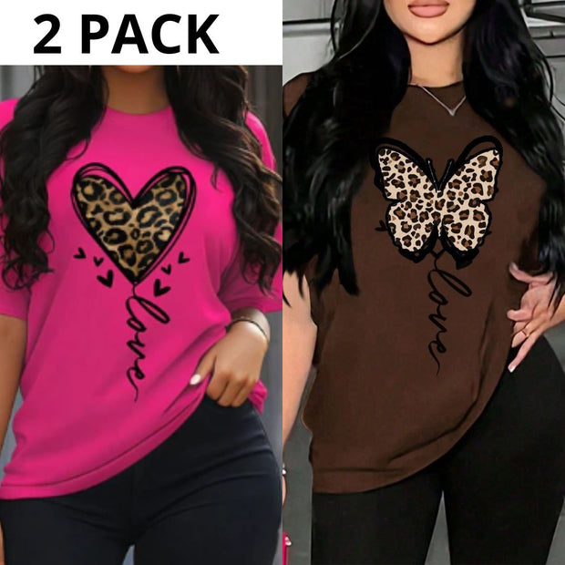 CAMISETA DAMA PACK DE 2 ANIMAL