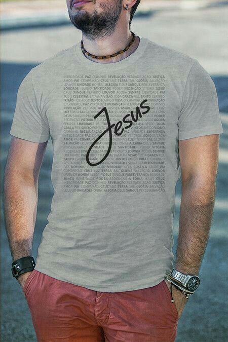 CAMISETA ESTAMPADA JESUS LETRAS