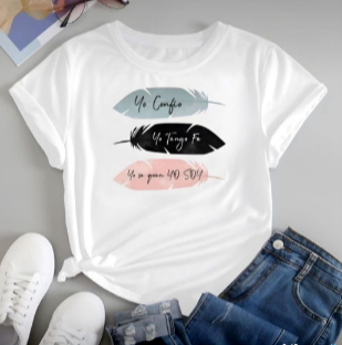 CAMISETA DAMA 3 PLUMAS
