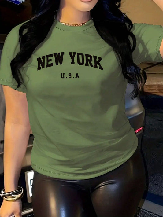 CAMISETA DAMA VERDE NEW YORK