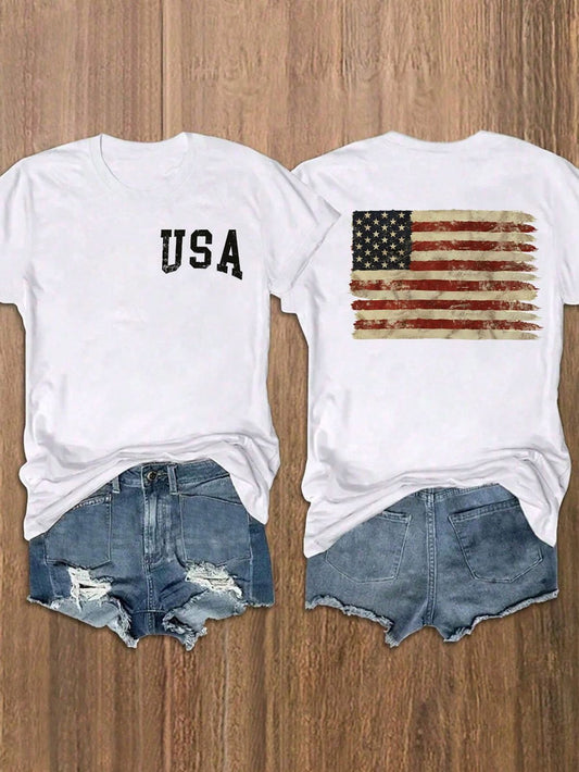 CAMISETA DAMA BLANCA USA