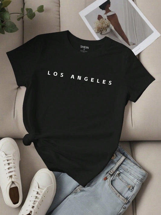 CAMISETA DAMA NEGRA LOS ANGELES