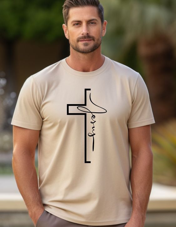 CAMISETA HOMBRE CAMEL CRUZ JESUS