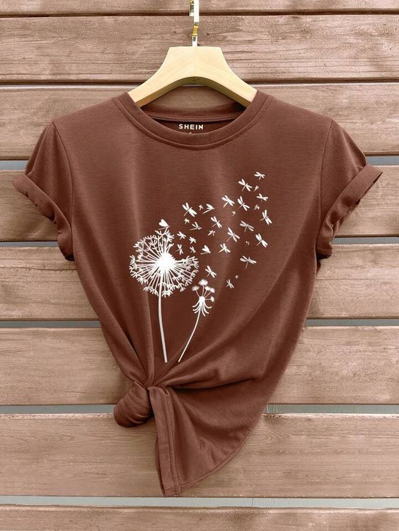 CAMISETA DAMA CAFE DIENTE LEON