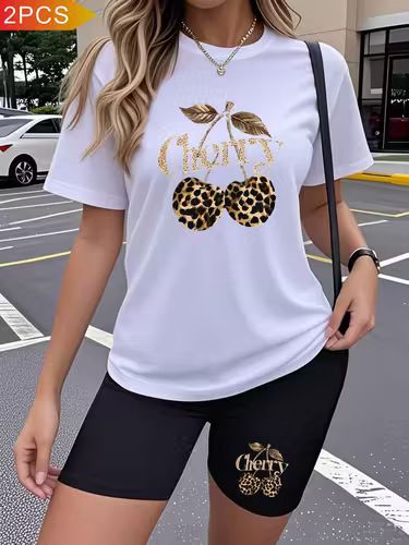 CAMISETA DAMA BLANCA CHERRY ANIMAL