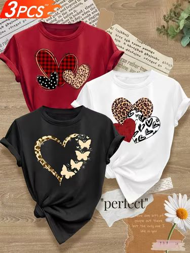 PACK DE CAMISETAS DAMA ROJO-BLANCO-NEGRO