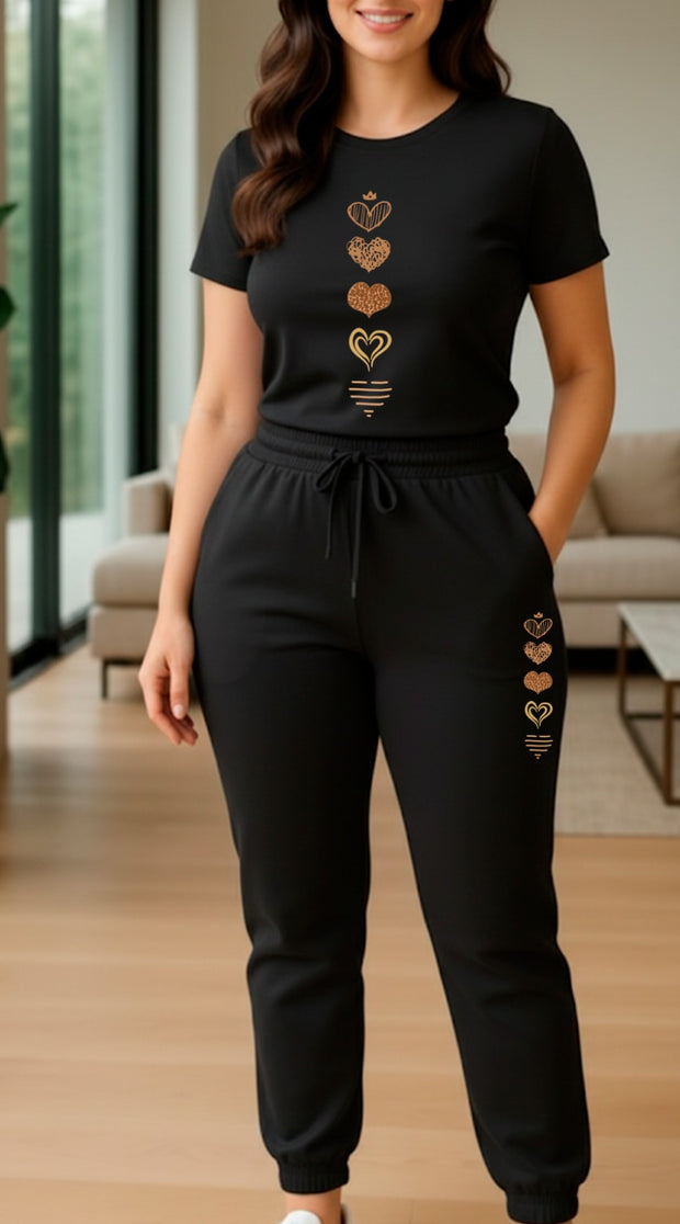 CONJUNTO JOGGER DAMA NEGRO 5 CORAZONES