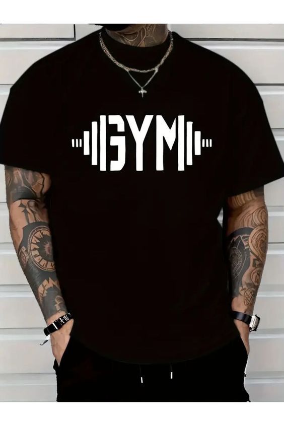 CAMISETA HOMBRE NEGRA GYM