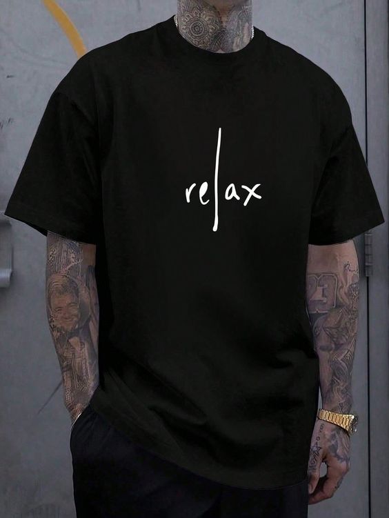 CAMISETA HOMBRE NEGRA RELAX