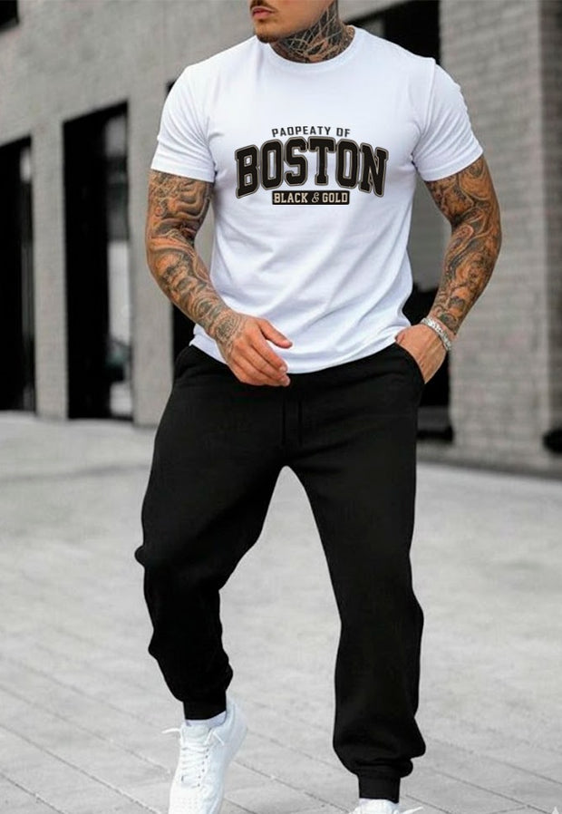 CONJUNTO HOMBRE JOGGER BOSTON BLANCO-NEGRO