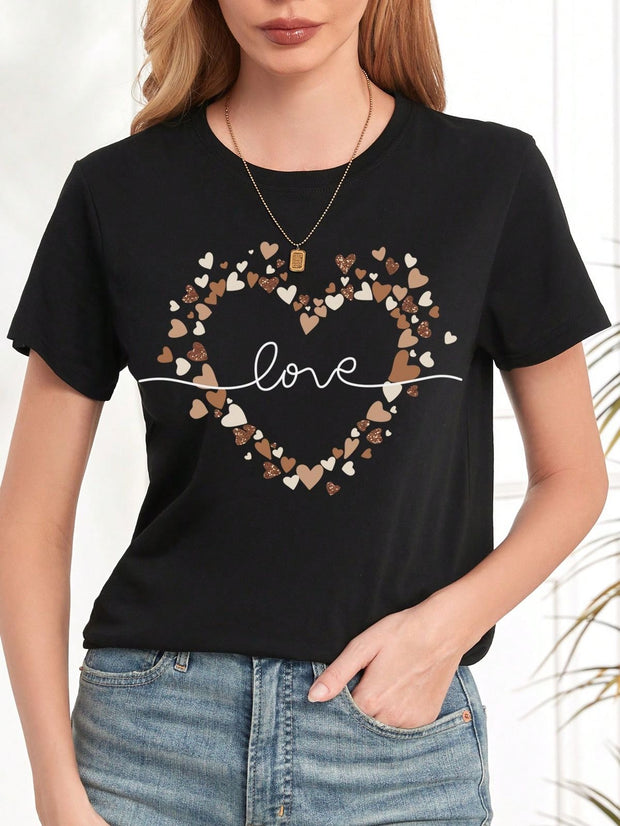CAMISETA DAMA CORAZONES CAFE LOVE