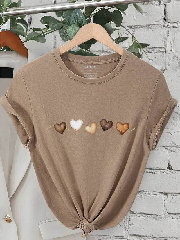 CAMISETA DAMA 5 CORAZONES CAMEL
