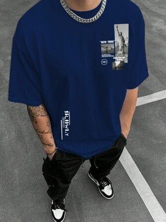 CAMISETA HOMBRE AZUL SLOWLY