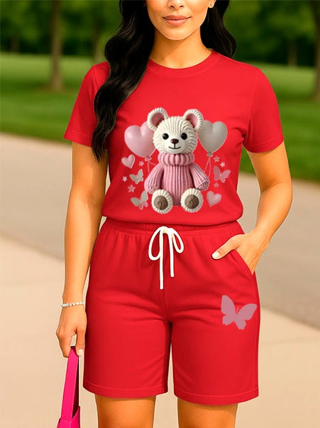 CONJUNTO  DAMA ROJO OSA GLOBO