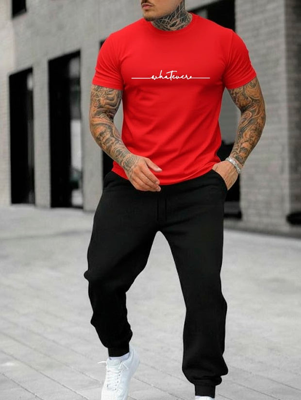 CONJUNTO HOMBRE JOGGER COURAGE ROJO-NEGRO