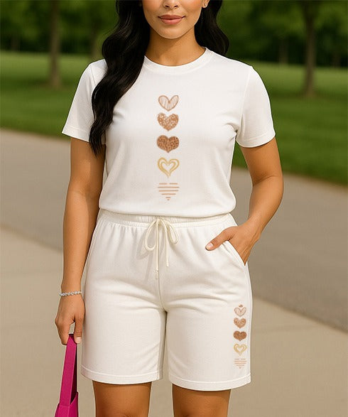 CONJUNTO DAMA BLANCO 5 CORAZONES