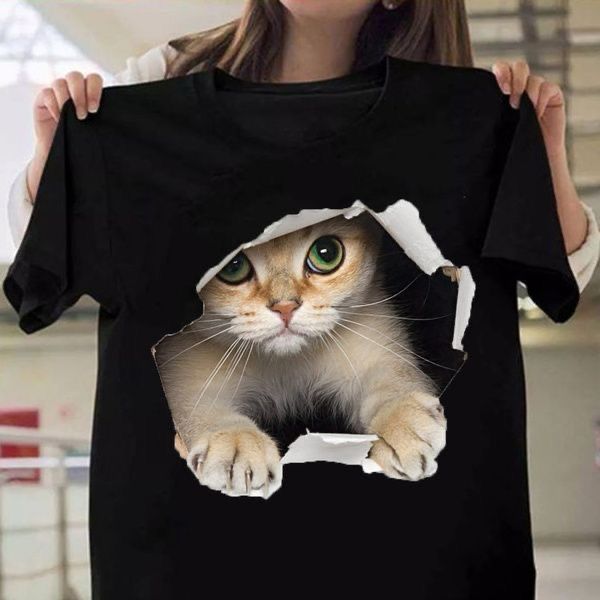 Gato Blusas 3d Camisetas Divertidas Con Estampado De Gato En 3D