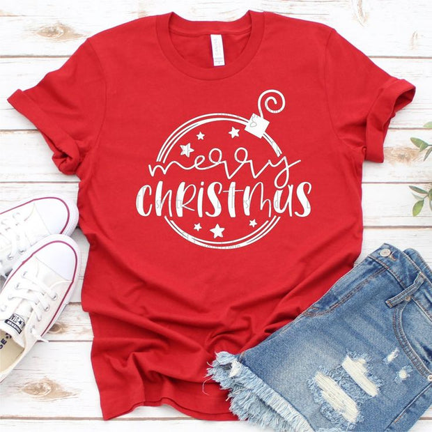 CAMISETA DAMA  ROJA MERRY CHRISTMAS