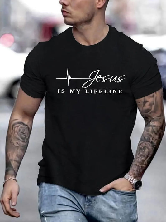 CAMISETA NEGRA JESUS IS MY LIFELINE