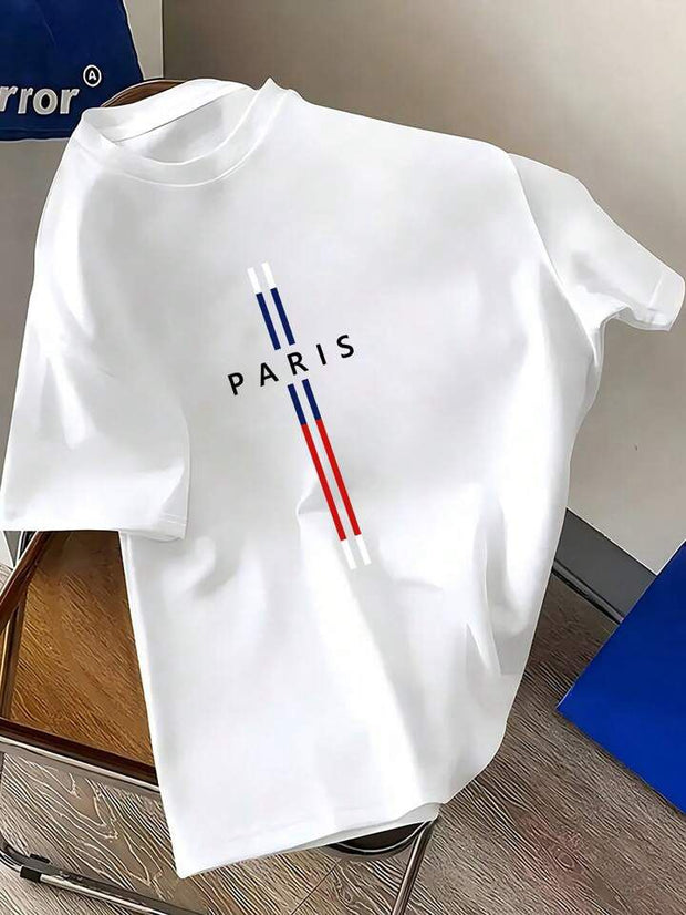 CAMISETA BLANCA PARIS DOBLE LINEA