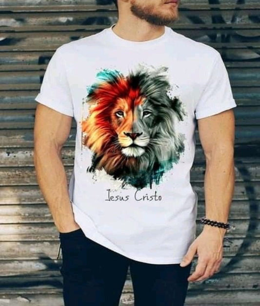CAMISETA BLANCA LEON  ESTAMPADA 1003